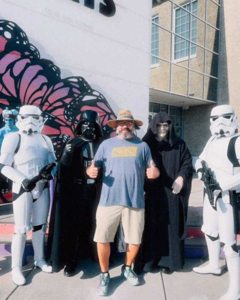 Star Wars Day founder posed with Star Wars characters on May the Fourth Event week in Panama City
