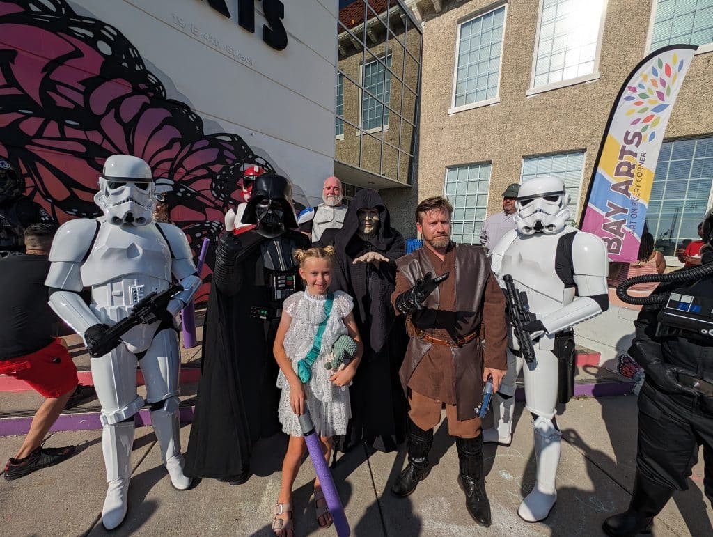 Star Wars Day founder Aaron Rich posed with Star Wars characters on May the Fourth Event week in Panama City