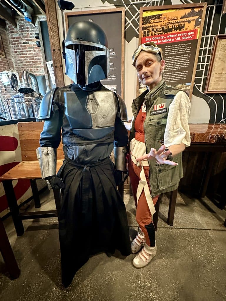 Coupld dressed as a characters from Star Wars at History Class Brewing in downtown Panama City on Star Wars Day