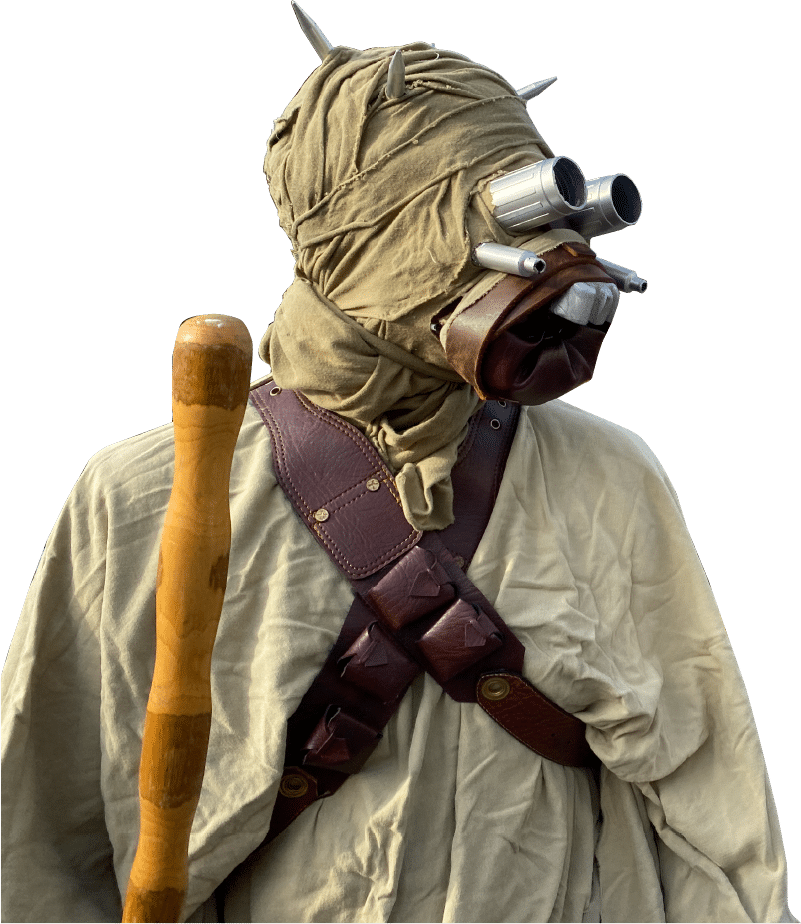 Person dressed as Tusken Raider at the Star Wars Day Event in downtown Panama City